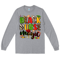 Heather Grey black nurse magic Long Sleeve Tee - Zillion Design Studio