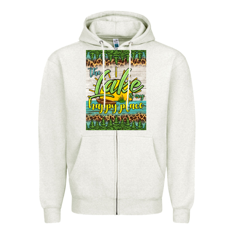 The Lake Is My Happy Place Air Freshener Zipper Hoodie by HRA Design Shop | Teevron