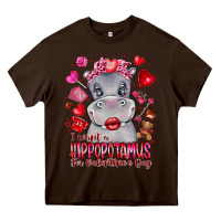 Chocolate Brown i want hippopotamus for valentines day Heavy Core Tee - CowhideDigitalArt