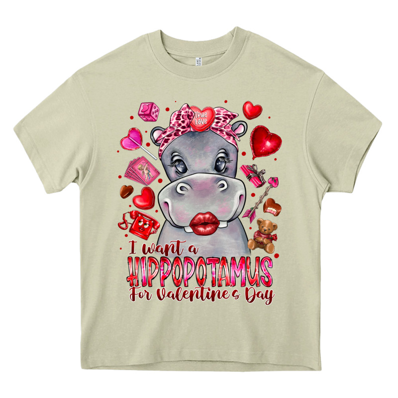 I Want Hippopotamus For Valentines Day Heavy Core Tee by CowhideDigitalArt | Teevron