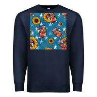 Navy 4th of july sunflowers hotdog seamless pattern Premium Sweatshirt - BundleAndBundleShop