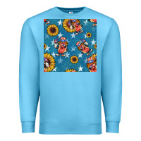 Ocean Blue 4th of july sunflowers hotdog seamless pattern Premium Sweatshirt - BundleAndBundleShop