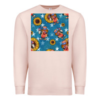 4th Of July Sunflowers Hotdog Seamless Pattern Premium Sweatshirt | Teevron