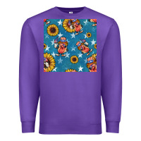 Purple 4th of july sunflowers hotdog seamless pattern Premium Sweatshirt - BundleAndBundleShop