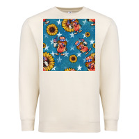 Sandshell 4th of july sunflowers hotdog seamless pattern Premium Sweatshirt - BundleAndBundleShop