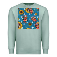 Seafoam 4th of july sunflowers hotdog seamless pattern Premium Sweatshirt - BundleAndBundleShop