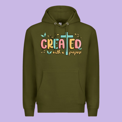 Created With A Purpose Premium Hoodie Designed By Maliassmallbusiness