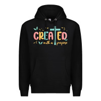 Black created with a purpose Premium Hoodie - MaliasSmallBusiness
