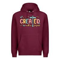 Burgundy created with a purpose Premium Hoodie - MaliasSmallBusiness