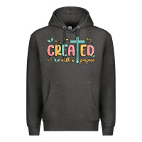 Charcoal Heather created with a purpose Premium Hoodie - MaliasSmallBusiness