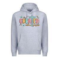 Heather Grey created with a purpose Premium Hoodie - MaliasSmallBusiness
