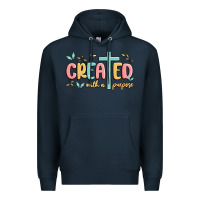 Navy created with a purpose Premium Hoodie - MaliasSmallBusiness