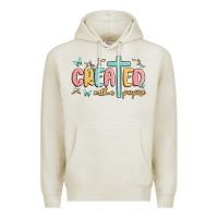 Oatmeal Heather created with a purpose Premium Hoodie - MaliasSmallBusiness