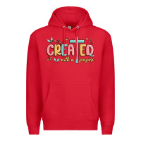 Red created with a purpose Premium Hoodie - MaliasSmallBusiness