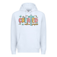 White created with a purpose Premium Hoodie - MaliasSmallBusiness