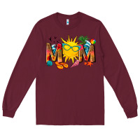 Burgundy summer mom Long Sleeve Tee - texasbilliewilder