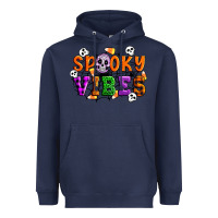 Navy Spooky vibes Heavyweight Hoodie - Artiststas