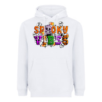 White Spooky vibes Heavyweight Hoodie - Artiststas