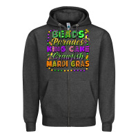 Charcoal Heather beads parades king cake crawfish mardi gras Zipper Hoodie - FaDigitalArtStudio