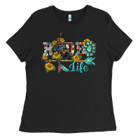 Black western rodeo bullfighter  life turquoise's gemstones arrow sunflowers Ladies Tee - BarkalooDesign