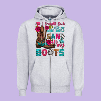 All I Brought Back With Me Was Some Sand In My Boots Zipper Hoodie Designed By Hra Design Shop