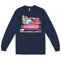 Navy summer pink truck beach Long Sleeve Tee - texasbilliewilder