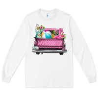 White summer pink truck beach Long Sleeve Tee - texasbilliewilder
