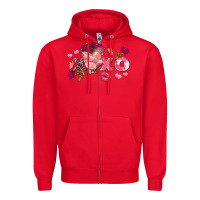 Red chicken valentine's day xoxo Zipper Hoodie - FaDigitalArtStudio