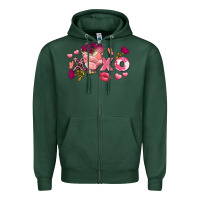 Sports Green chicken valentine's day xoxo Zipper Hoodie - FaDigitalArtStudio