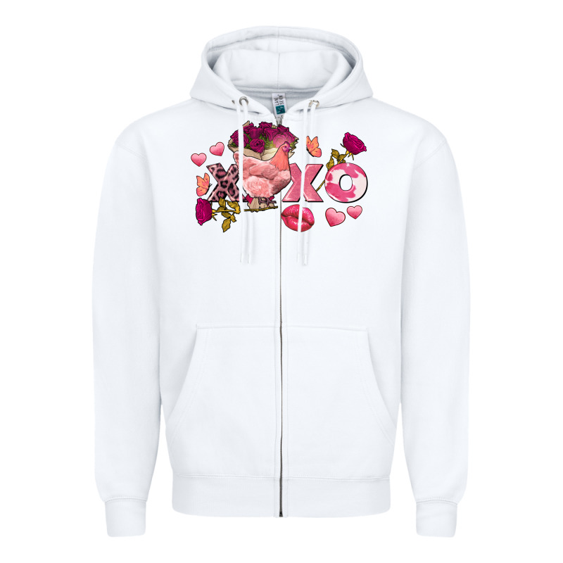 Chicken Valentine's Day Xoxo Zipper Hoodie by FaDigitalArtStudio | Teevron