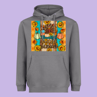 Thankful Grateful Blessed Heavyweight Hoodie Designed By Artiststas