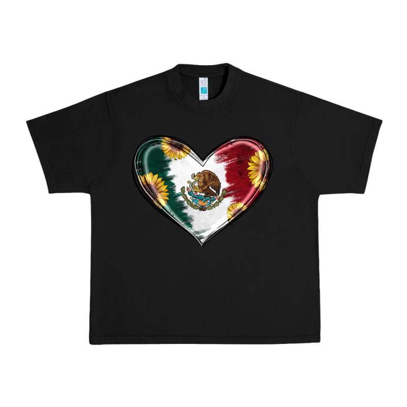 Sunflower Mexican Flag Heart Urban Heavy Tee by RanaPortraitStore | Teevron