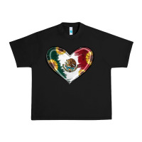 Black Sunflower Mexican Flag Heart Urban Heavy Tee - RanaPortraitStore