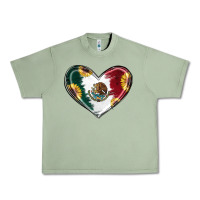 Oil Green Sunflower Mexican Flag Heart Urban Heavy Tee - RanaPortraitStore