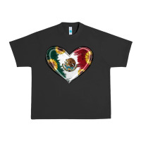 Pigment Black Sunflower Mexican Flag Heart Urban Heavy Tee - RanaPortraitStore