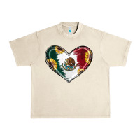 Sandshell Sunflower Mexican Flag Heart Urban Heavy Tee - RanaPortraitStore