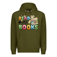 Army Green read more books Premium Hoodie - MaliasSmallBusiness