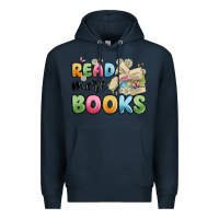 Navy read more books Premium Hoodie - MaliasSmallBusiness