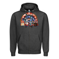 Charcoal Heather 4th of July rainbow with gnomes Zipper Hoodie - CowGirlArtShop
