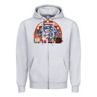 Heather Grey 4th of July rainbow with gnomes Zipper Hoodie - CowGirlArtShop