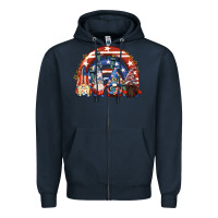 Navy 4th of July rainbow with gnomes Zipper Hoodie - CowGirlArtShop
