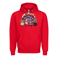 Red 4th of July rainbow with gnomes Zipper Hoodie - CowGirlArtShop