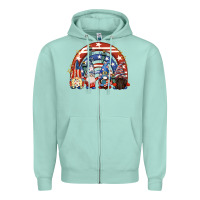 Seafoam 4th of July rainbow with gnomes Zipper Hoodie - CowGirlArtShop