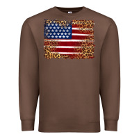 Chestnut american flag and leopard Premium Sweatshirt - Artiststas