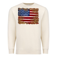 Sandshell american flag and leopard Premium Sweatshirt - Artiststas