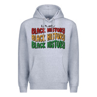 Heather Grey i am black history Premium Hoodie - MaliasSmallBusiness