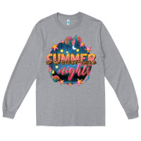 Heather Grey summer nights Long Sleeve Tee - texasbilliewilder