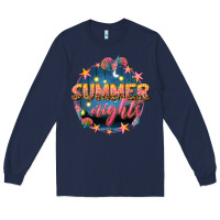 Navy summer nights Long Sleeve Tee - texasbilliewilder
