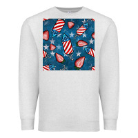 Oatmeal Heather 4th uf july strawberries seamless pattern Premium Sweatshirt - BundleAndBundleShop
