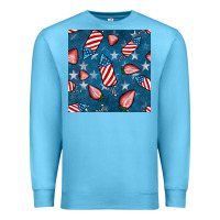 Ocean Blue 4th uf july strawberries seamless pattern Premium Sweatshirt - BundleAndBundleShop